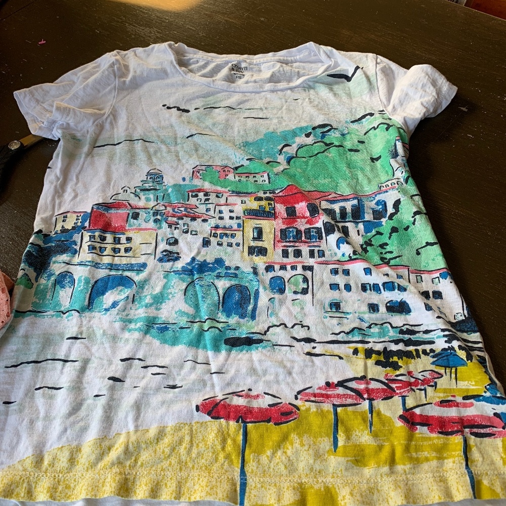 Crown and ivy vacay‎ tee. Worn abs washed 1x